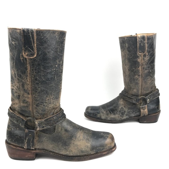 Bed Stu Cobbler Series Distressed Harness Boots - Picture 1 of 10